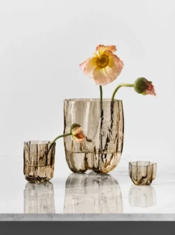 Crackle kynttilälyhty 5,8 cm, taupe