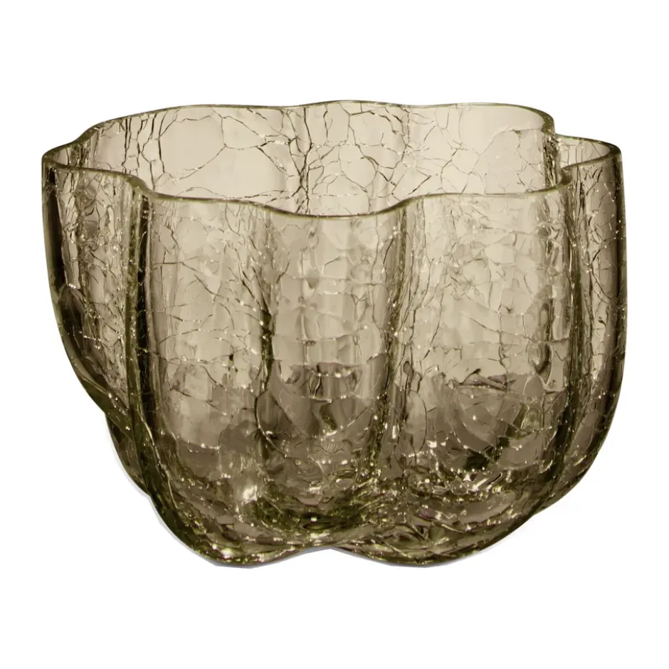 Crackle kynttilälyhty 5,8 cm, taupe