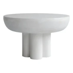 Crown sivupöytä low Ø 65 cm, Bone white