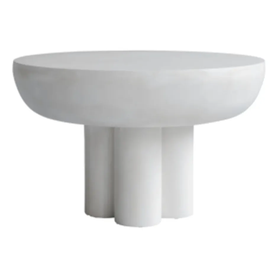 Crown sivupöytä low Ø 65 cm, Bone white