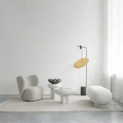 Crown sivupöytä tall Ø 45 cm, Bone white