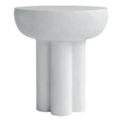 Crown sivupöytä tall Ø 45 cm, Bone white