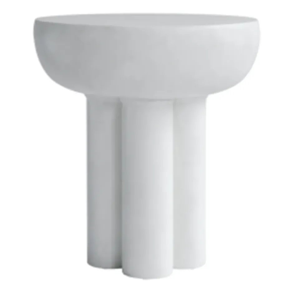 Crown sivupöytä tall Ø 45 cm, Bone white
