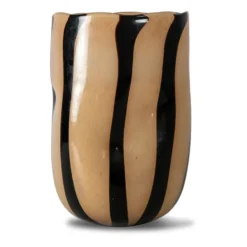 Curt maljakko 30 cm, Musta-beige