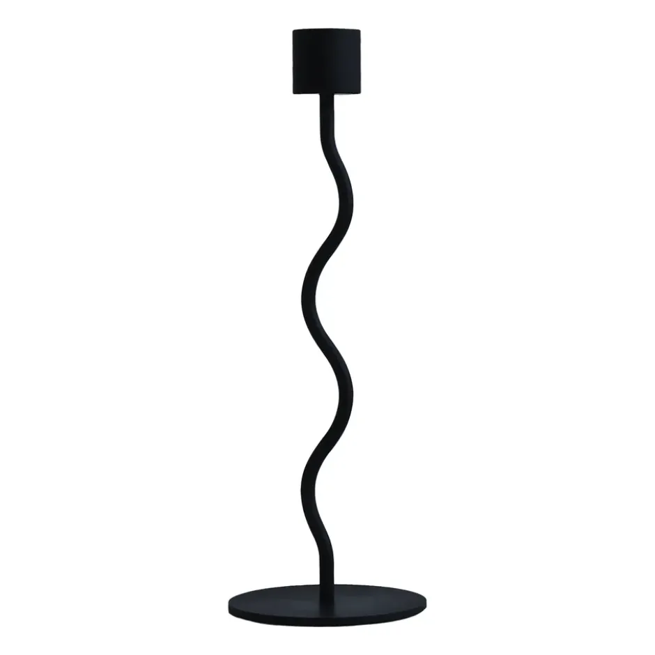 Curved kynttilänjalka 23 cm, Black