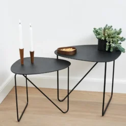 Curve Hippo -sivupöytä, L, Black-anthracite