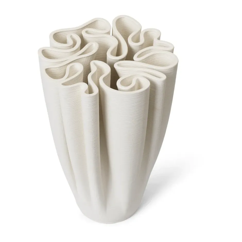 Dedali maljakko 25 cm, Off-white