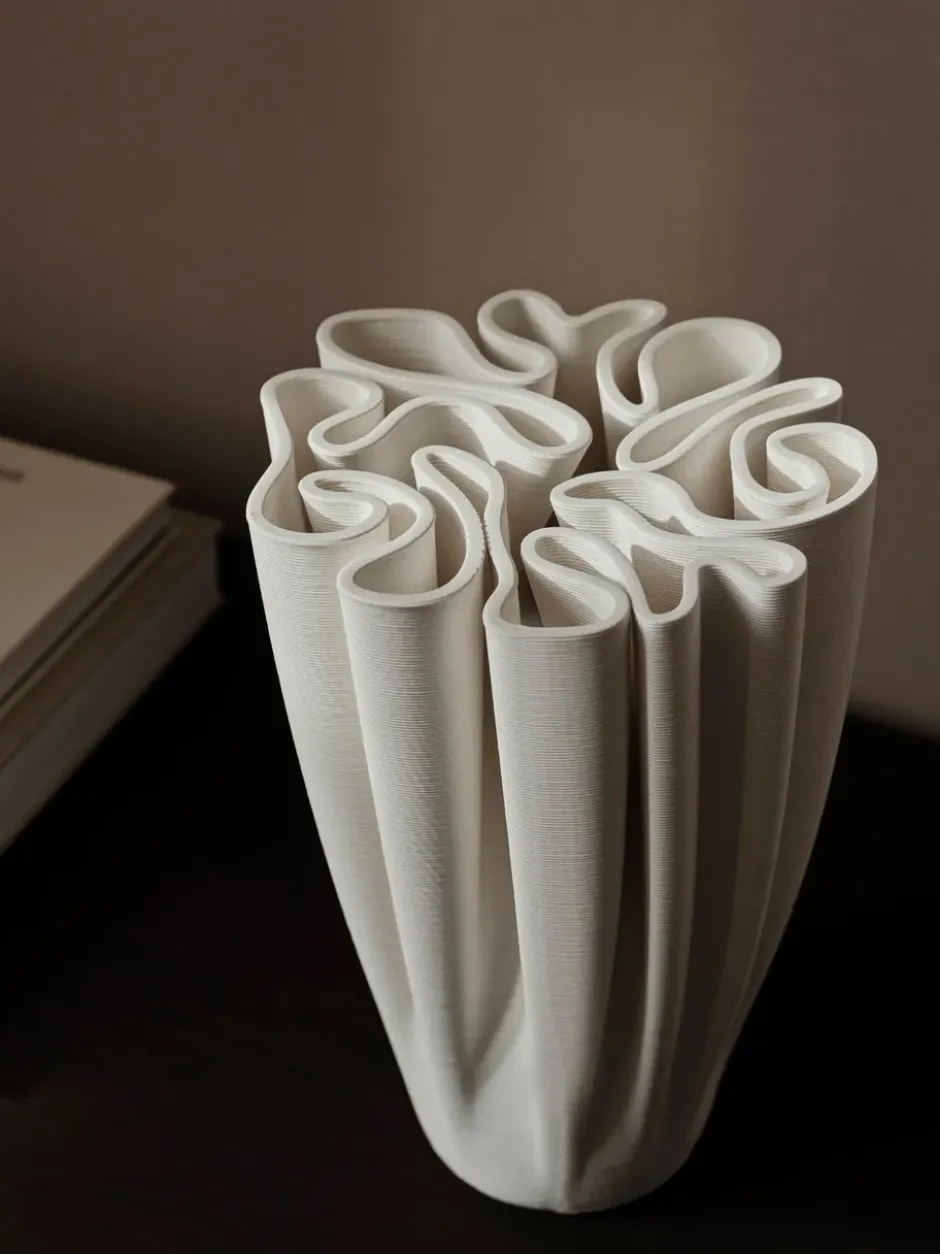 Dedali maljakko 25 cm, Off-white