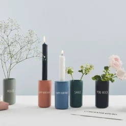 Design Letters -kynttilänjalka maljakkoon & espressokuppiin, Sininen