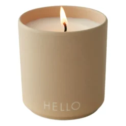 Design Letters tuoksukynttilä Ø8 cm, Hello-beige