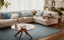 Diamond matto, Heaven blue/offwhite, 230 x 336 cm