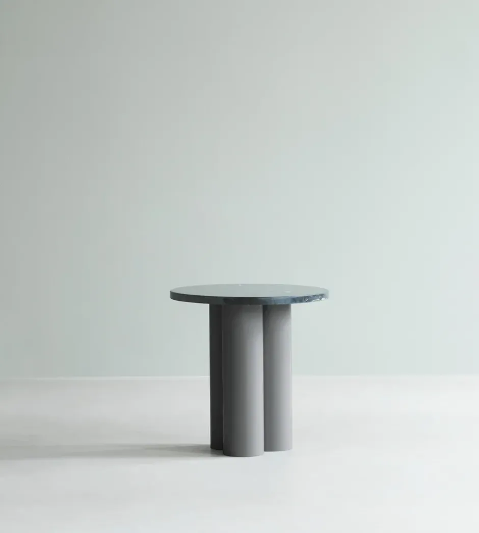 Dit sivupöytä Ø40 cm, Harmaa-Musta-marquina
