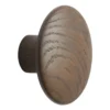 Dots wood -koukku dark stained brown, Ø 9 cm