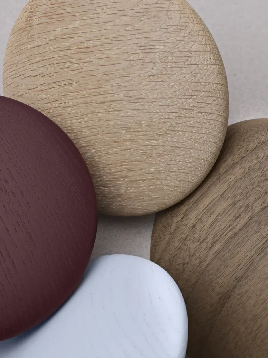 Dots wood -koukku dark stained brown, Ø 9 cm