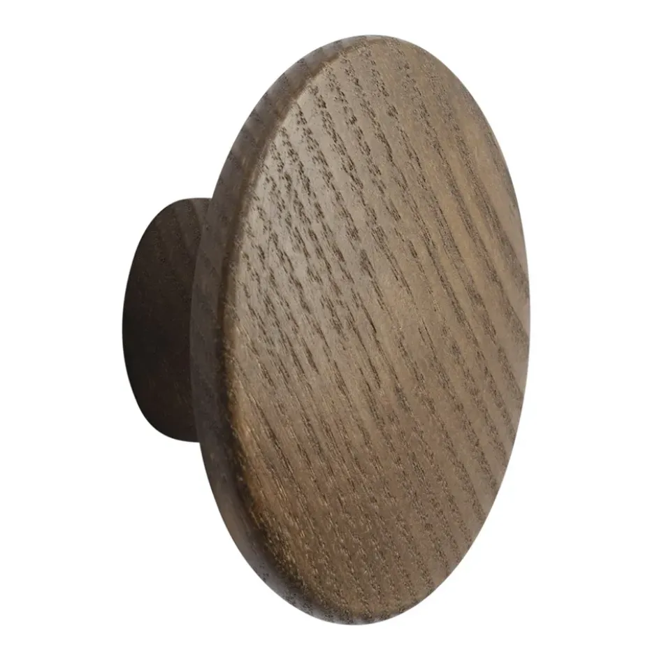 Dots wood -koukku dark stained brown, Ø 6,5 cm