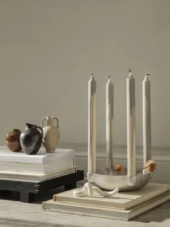 Dryp steariinikynttilä 2-pack, Warm Grey