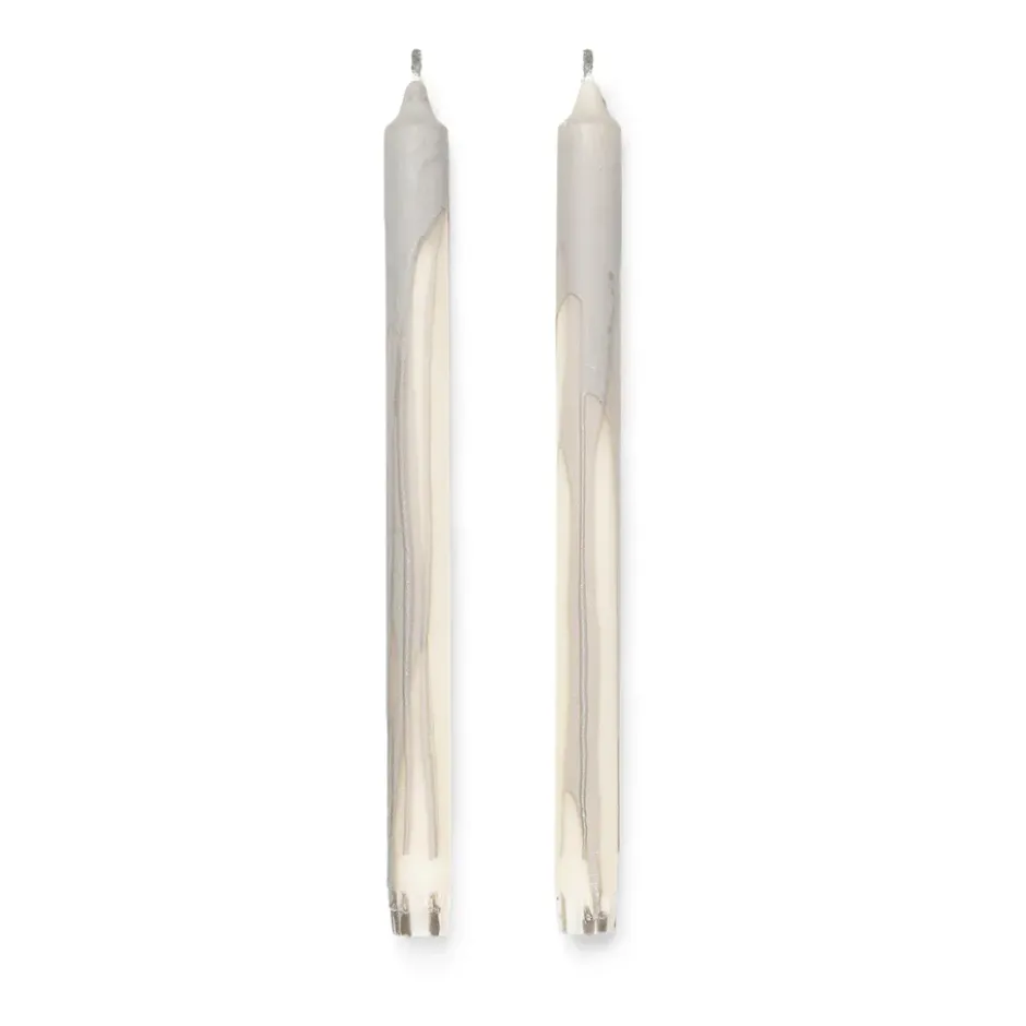 Dryp steariinikynttilä 2-pack, Warm Grey