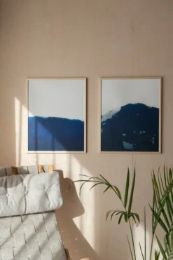 Dyeforindigo ocean 2 juliste 40x50 cm, Sini-valkoinen