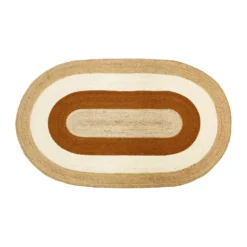 Elin striped ovaali juuttimatto 92x150 cm, Brick
