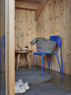 Ella matto Ø 125 cm, Musta-luonnonvärinen