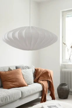 Ellipse lampunvarjostin 65 cm pellava, Valkoinen