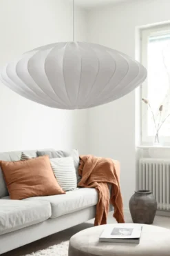 Ellipse varjostin 80 cm puuvilla, Valkoinen