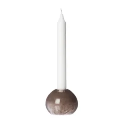 Ernst kynttilänjalka lasia Ø9 cm, Ruskea