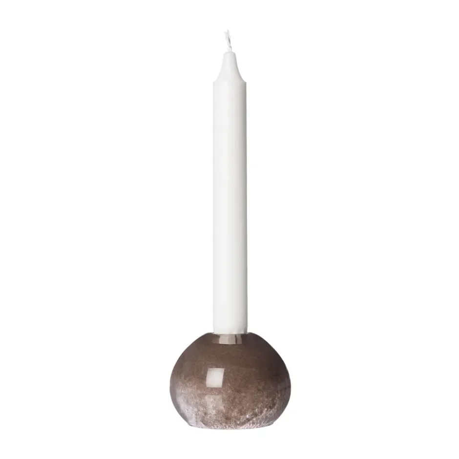Ernst kynttilänjalka lasia Ø9 cm, Ruskea