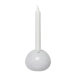 Ernst kynttilänjalka lasi Ø11 cm, Valkoinen
