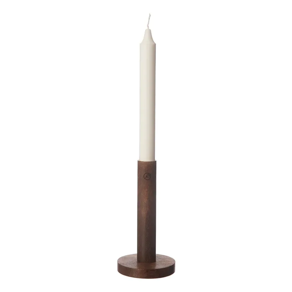 Ernst kynttilänjalka, puuta 15 cm, Tummanruskea