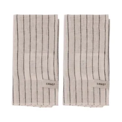 Ernst servetit 2-pakkaus raidallinen 40 x 40 cm, Musta-beige