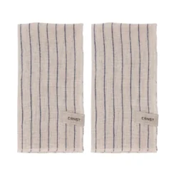 Ernst servetit 2-pakkaus raidallinen 40 x 40 cm, Sininen-beige