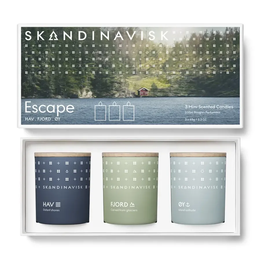 ESCAPE mini kynttilälahjasetti 3 osaa, 65 g