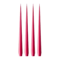 ester & erik -kynttilä, 4-pakkaus lakattu, Deep pink 41/2, 32 cm