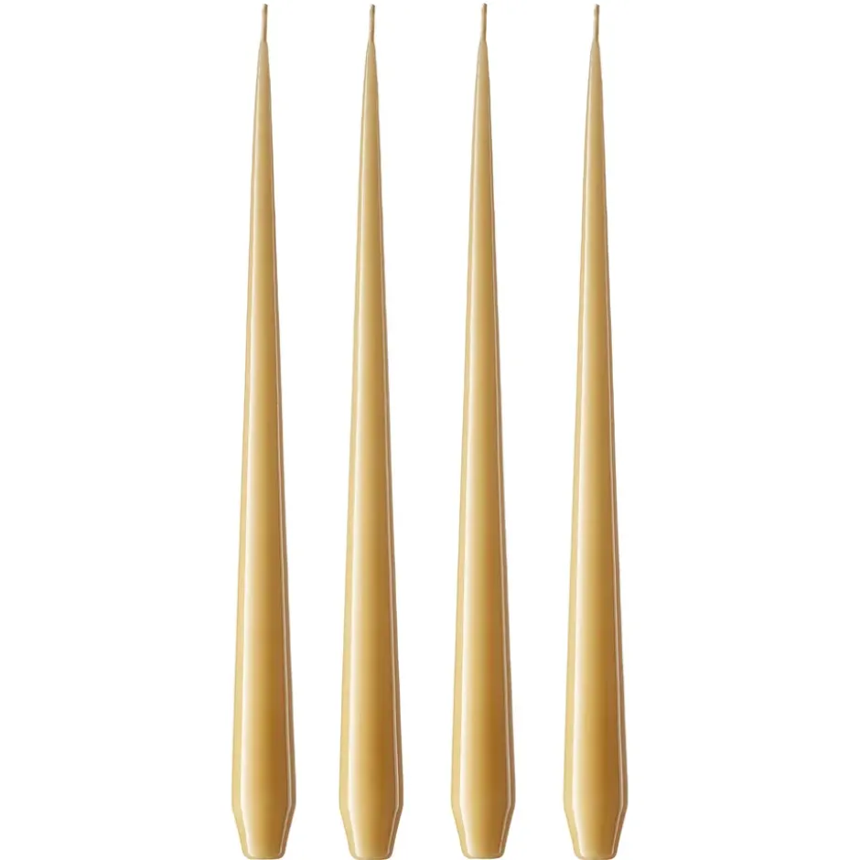 ester & erik -kynttilä, 4-pakkaus lakattu, beige 14/2-0, 32 cm
