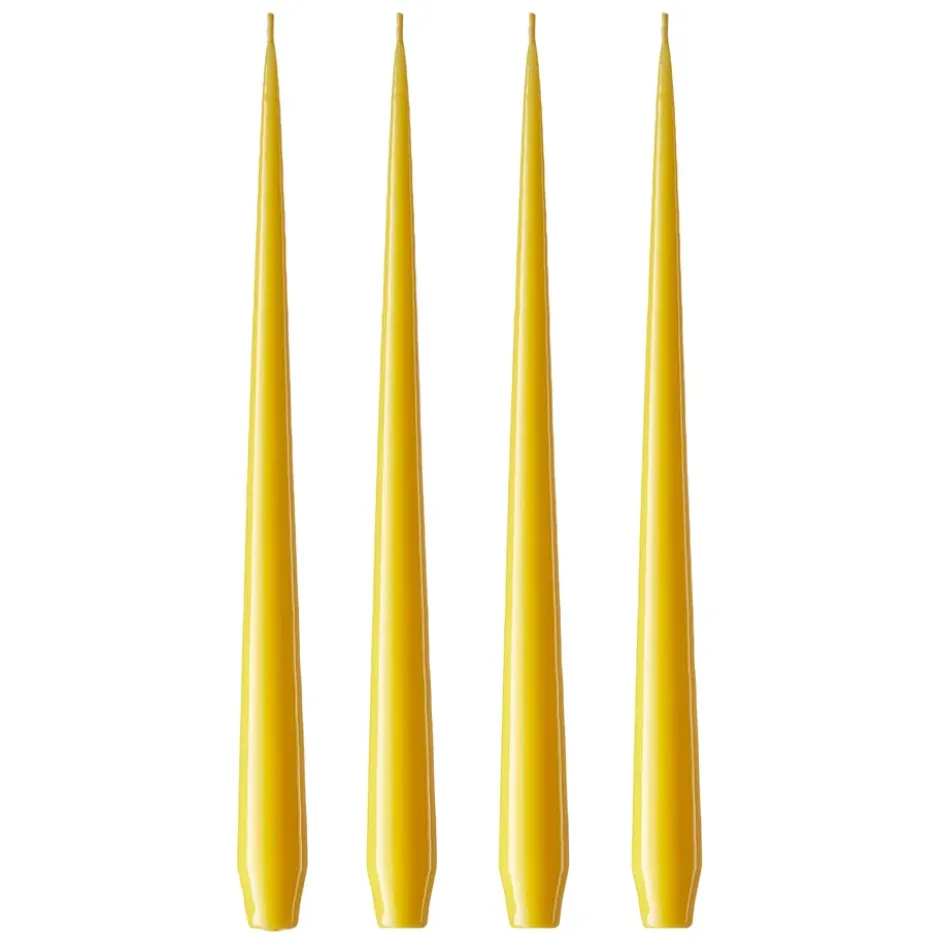 ester & erik -kynttilä, 4-pakkaus lakattu, dark Lemon drop 15/2-0, 42 cm