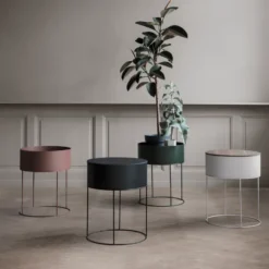 Ferm Living plant box pyöreä, musta