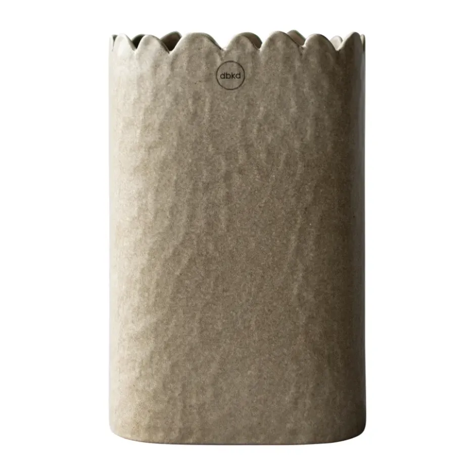 Flowery maljakko 20 cm, Beige