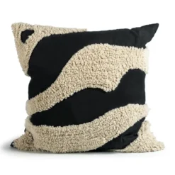 Fluffy tyyny 50 x 50 cm, Black-beige