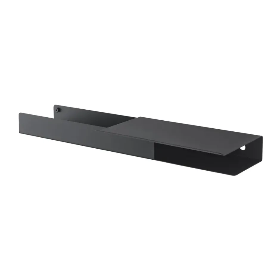 Folded platform -hylly 62 x 5,4 cm, Black