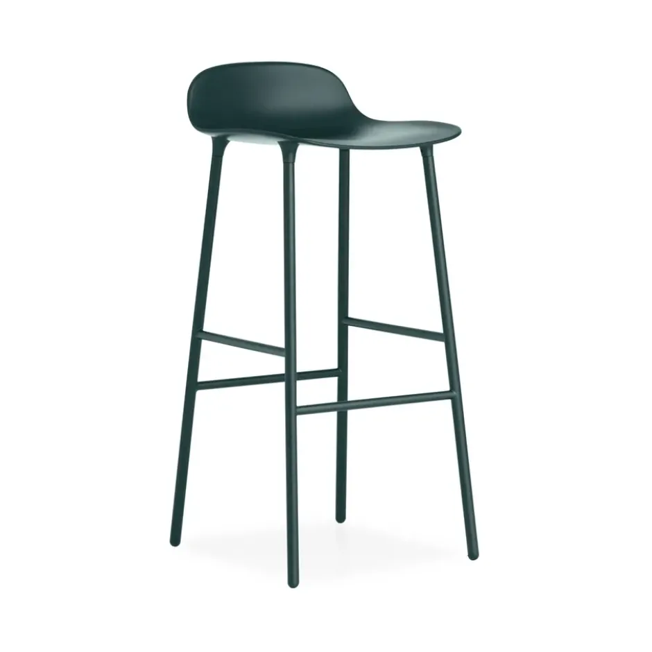 Form baarituoli korkea, Green, vihreäksi lakattu teräsjalat