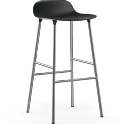 Form baarituoli kromatut jalat 75 cm, Musta