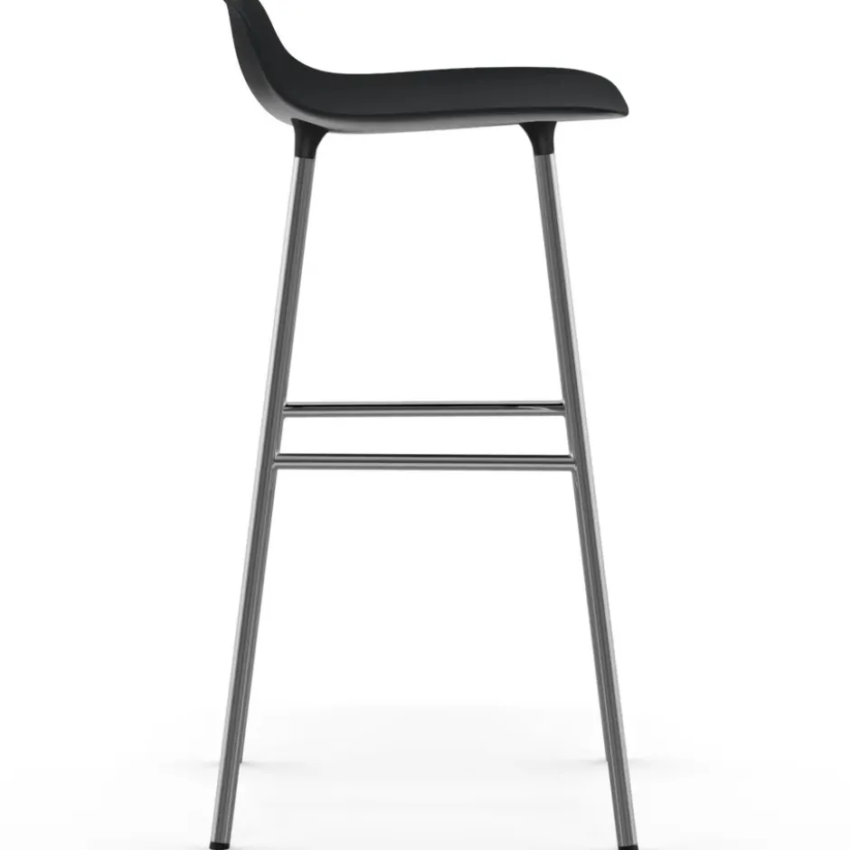 Form baarituoli kromatut jalat 75 cm, Musta