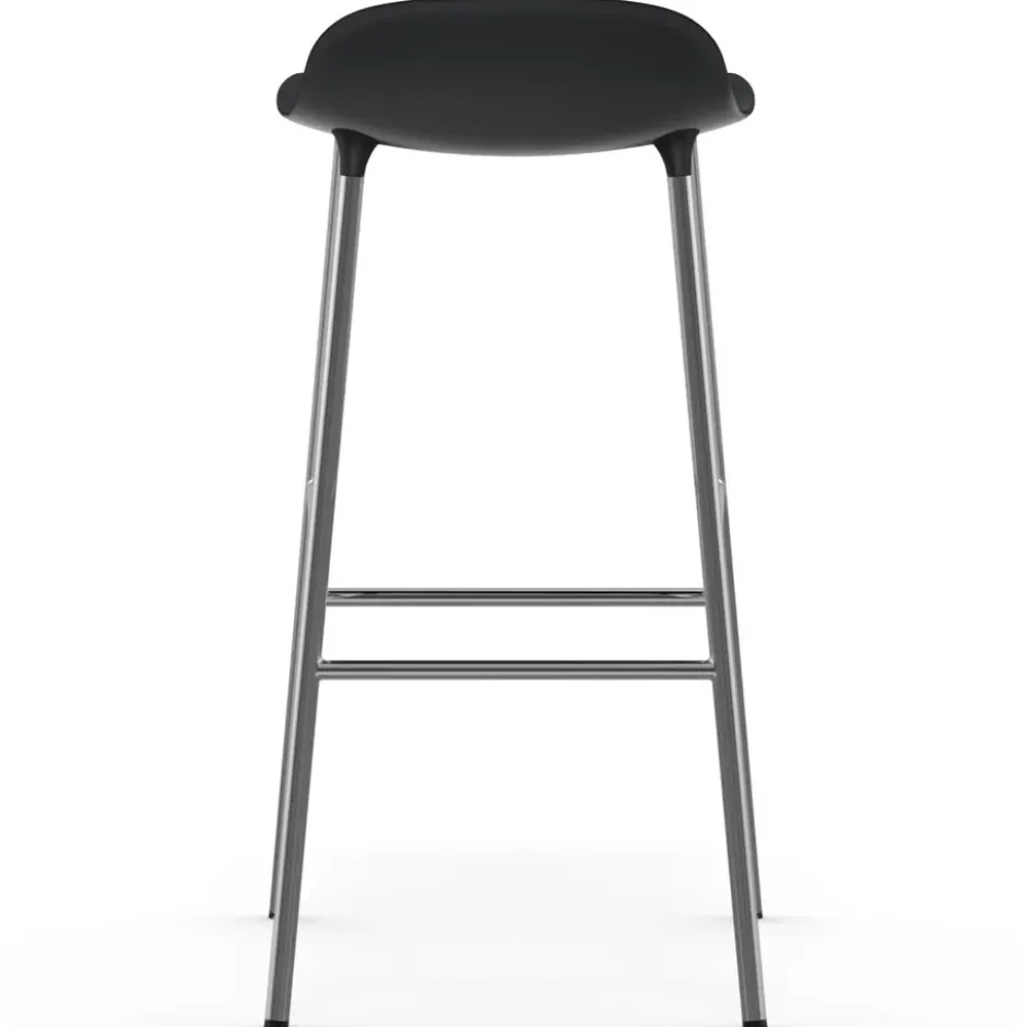 Form baarituoli kromatut jalat 75 cm, Musta