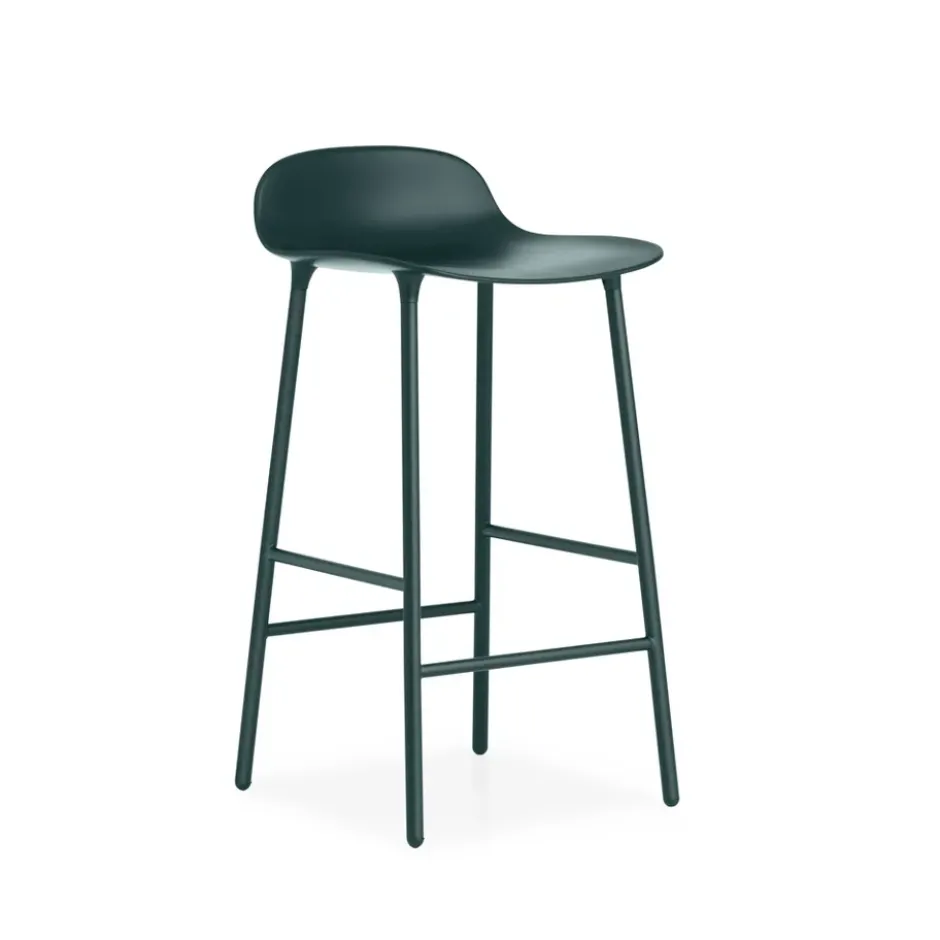 Form baarituoli matala, Green, vihreäksi lakattu teräsjalat
