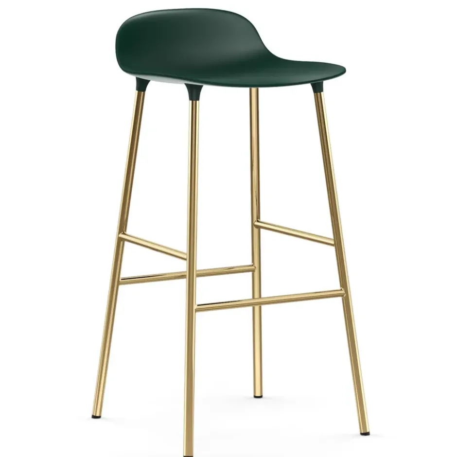 Form baarituoli messinkijalat 75 cm, Vihreä