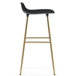 Form baarituoli messinkijalat 75 cm, Musta
