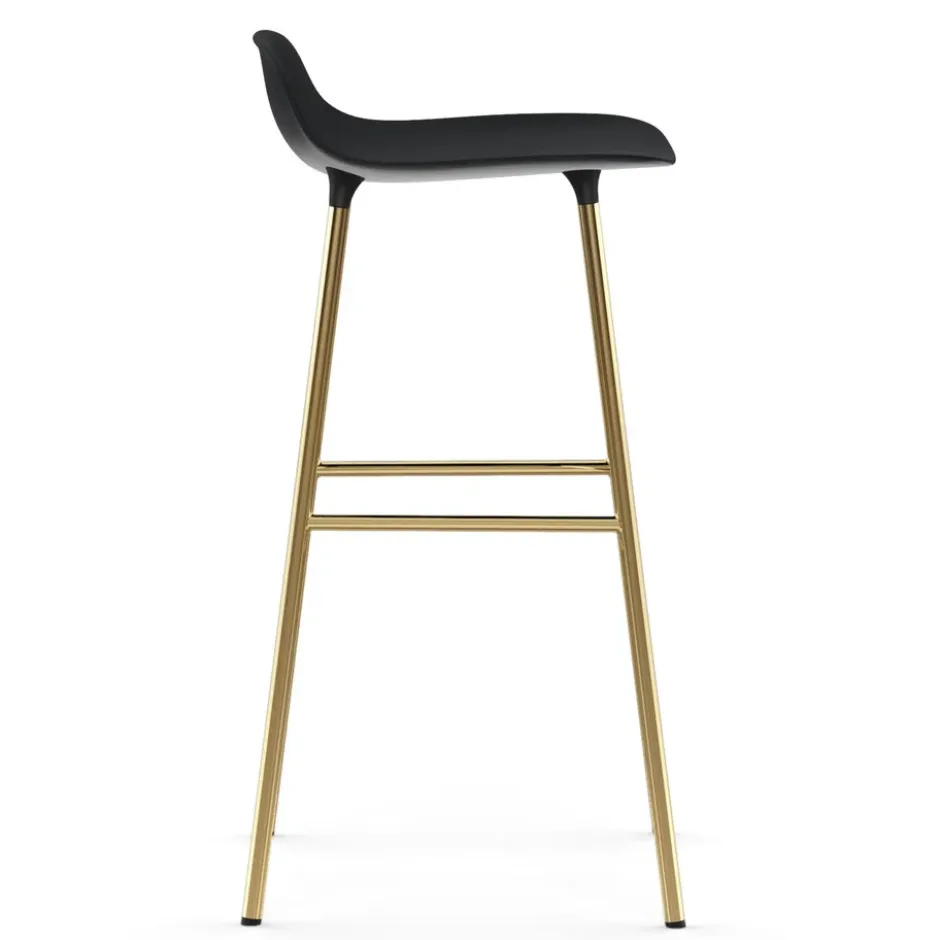 Form baarituoli messinkijalat 75 cm, Musta