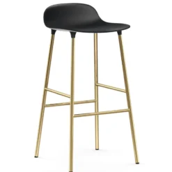 Form baarituoli messinkijalat 75 cm, Musta