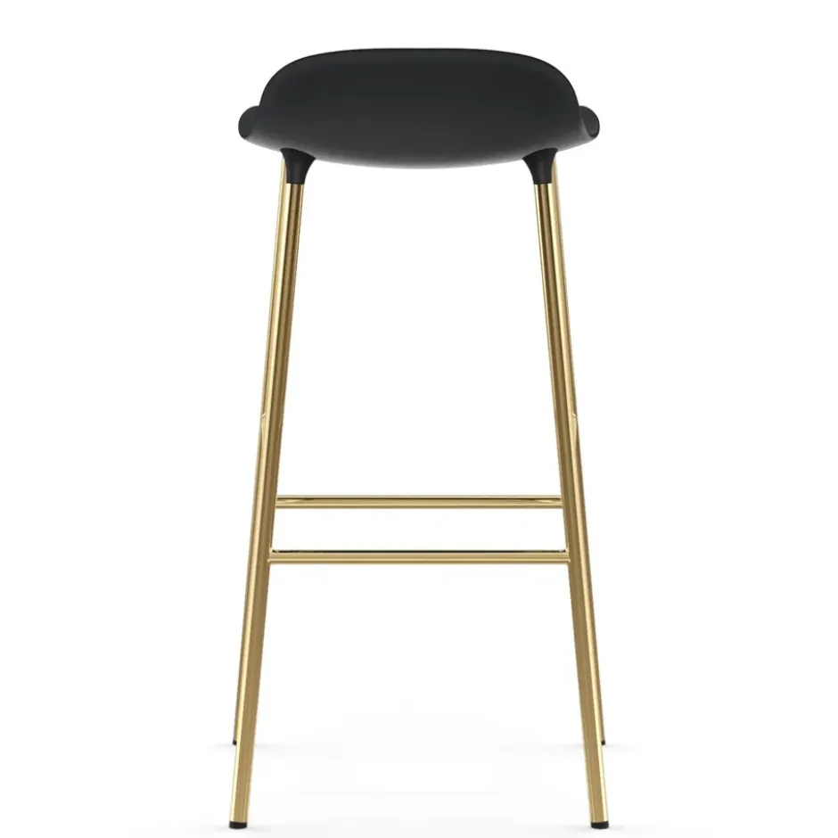 Form baarituoli messinkijalat 75 cm, Musta
